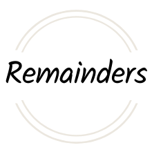 Remainders and outlet