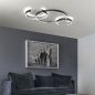 Preview: LED ceiling light Hug with 3 rings outside iron grey, inside silver leaf
