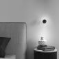 Preview: Round bedside reading light in black
