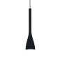 Preview: Narrow long pendant light with black glass body