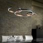 Preview: Dining table pendant lamp Hug with 3 rings in black/copper leaf shining up and down