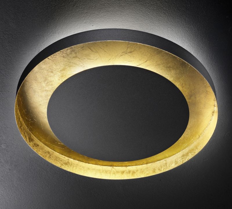 Round LED ceiling lamp black/gold leaf