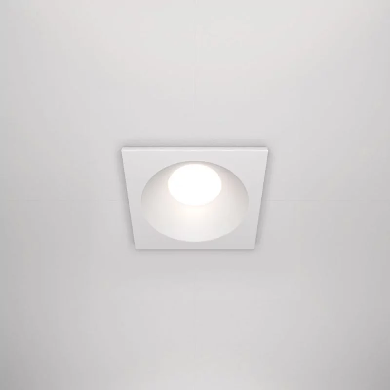 Recessed ceiling spotlight: white,square