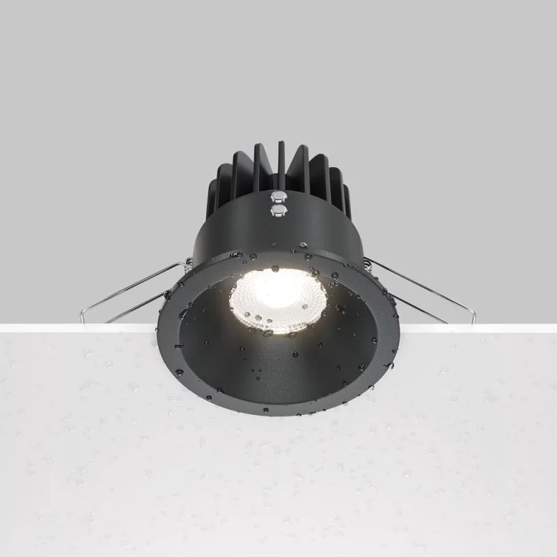 Recessed spotlight for wet areas black