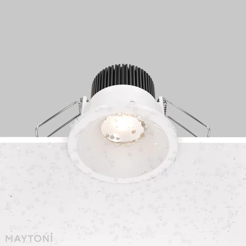 Recessed spotlight for wet areas white