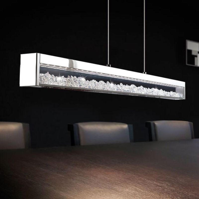 Elongated Cardito pendant light with dimmable white light mix
