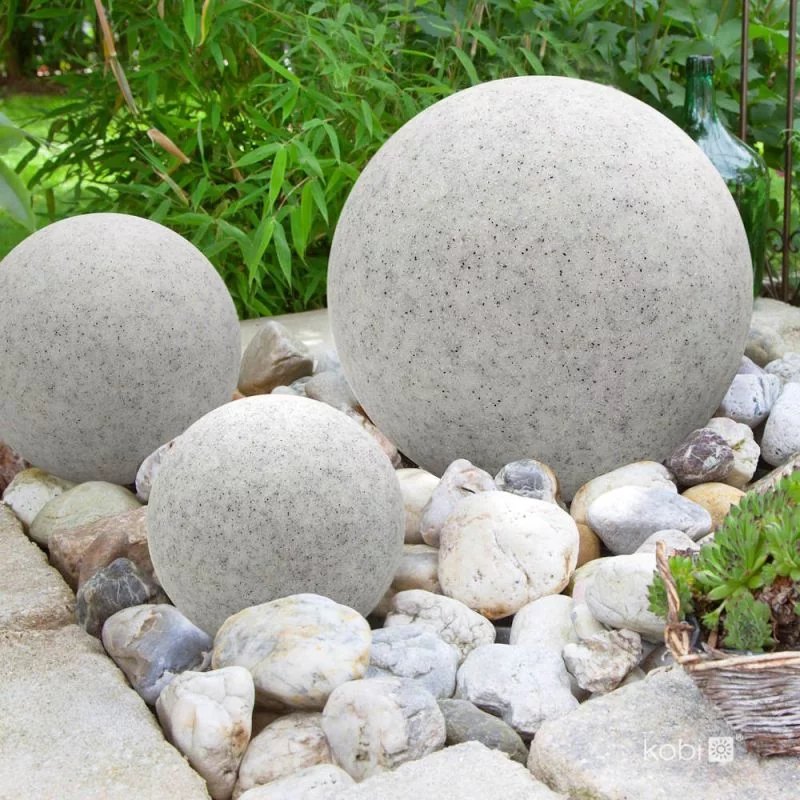 Ball lamp with gray stone look