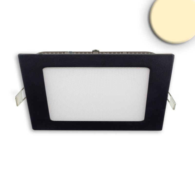 Black angular LED recessed light 15W dimmable