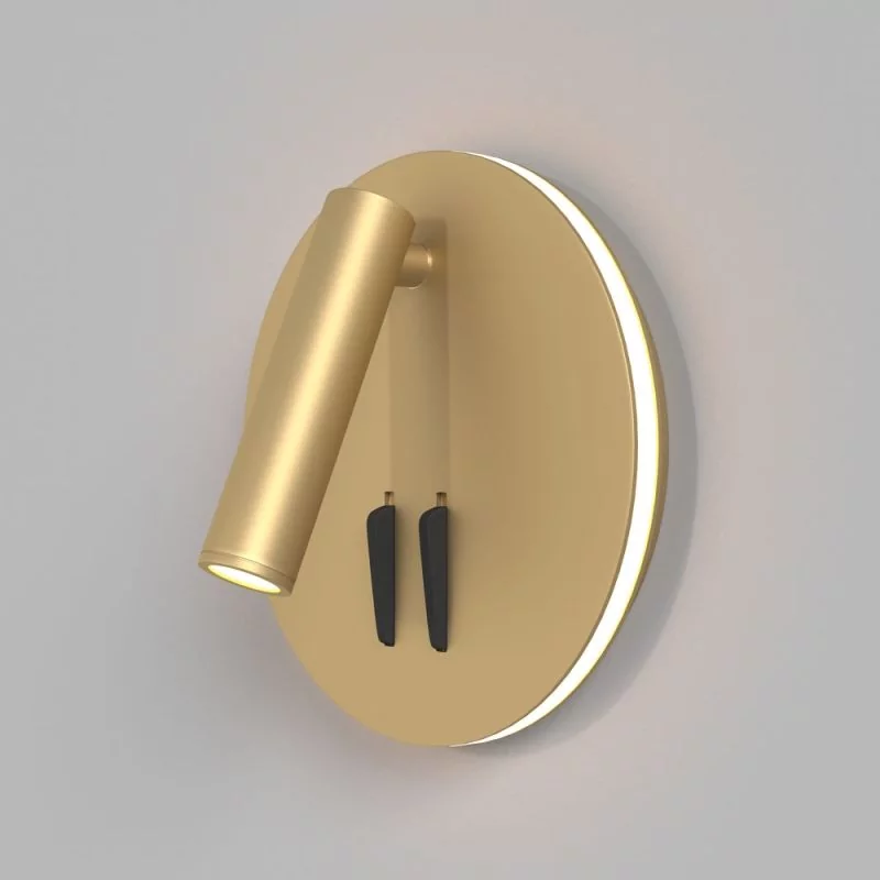 Runde LED Wand-Leseleuchte IOS 176 in matt gold