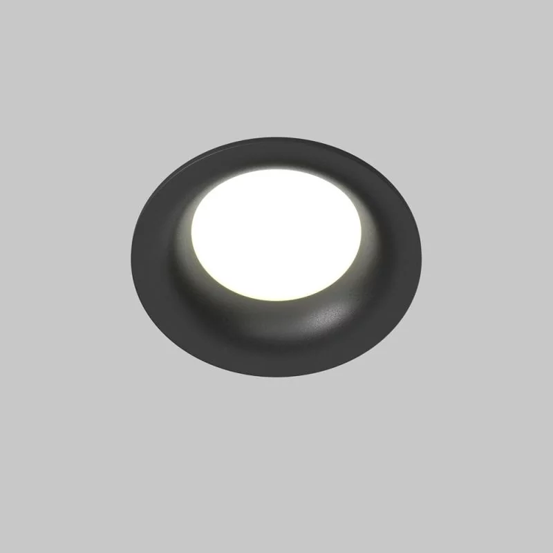 Round recessed bathroom spotlight Slim in black