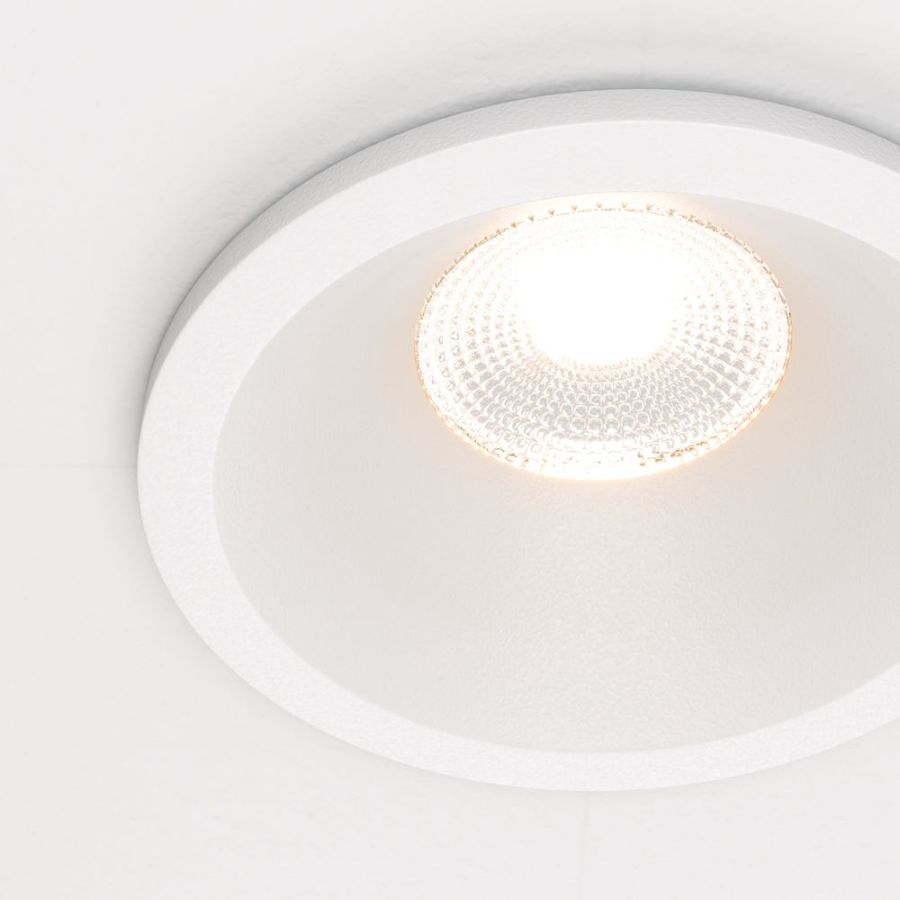 White recessed spotlight in detail