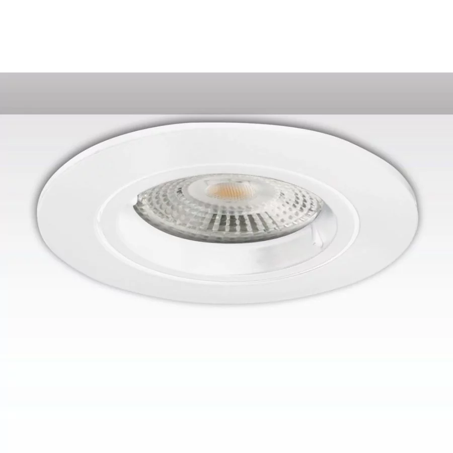 Round recessed ceiling spotlight white