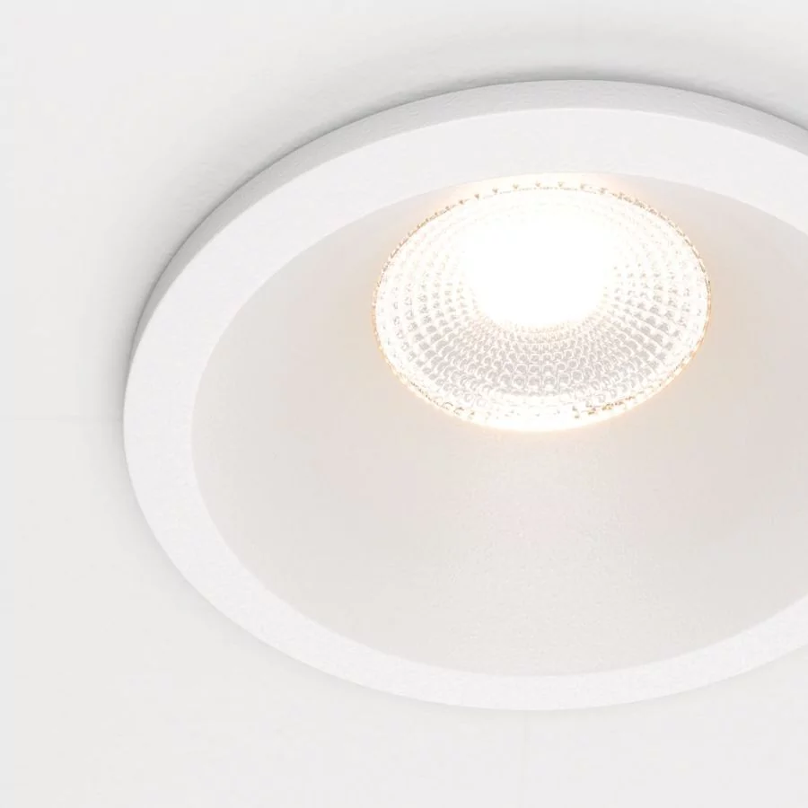 White recessed spotlight in detail