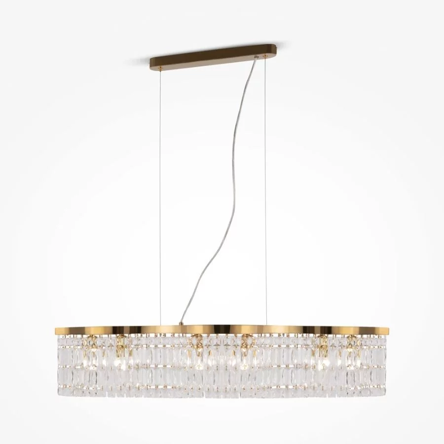 Crystal hanging lamp Dune gold