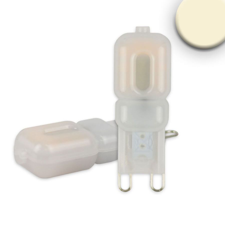 Warm white G9 LED retrofit lamp with plug-in base