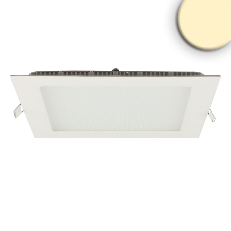 Recessed square LED light fitting 15W dimmable in white