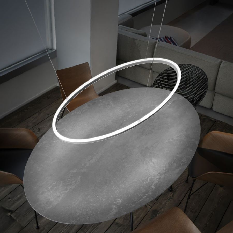Ovally 105cm oval pendant lamp with upward and downward light beam
