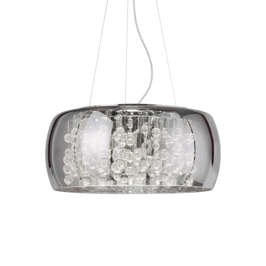 Pendant lamp with smoked glass lampshade