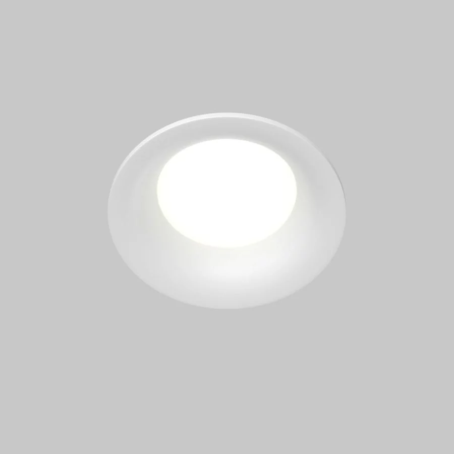 Round recessed bathroom spotlight Slim in white