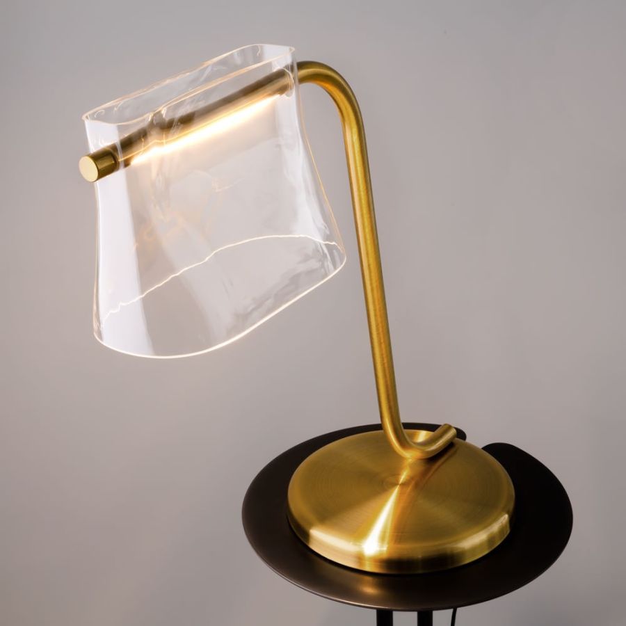 With transparent glass lampshade